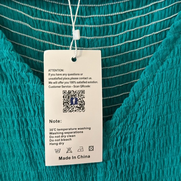 PYGFEMR Women Summer Empire Waist Dress Smocked Flutter Short Sleeve VNeck Midi - Picture 5 of 5